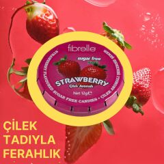 Fibrelle Stevialı Çilekli Şekersiz Şeker (12 gr)